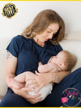Tulip Hem Maternity Nursing Postpartum Pajama Set Cropped Pants Pockets